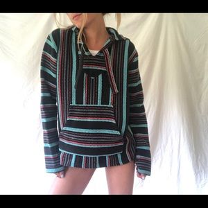 multi color Baja hoodie or drug rug